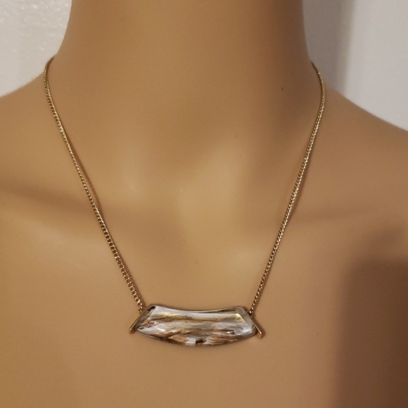Alexis Bittar Jewelry - Alexis Bittar Gold / White Lucite Pendant necklace